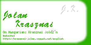 jolan krasznai business card